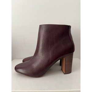NWOT Nanette Lepore Beverly Leather Ankle Boots – Burgundy/Maroon Size 8